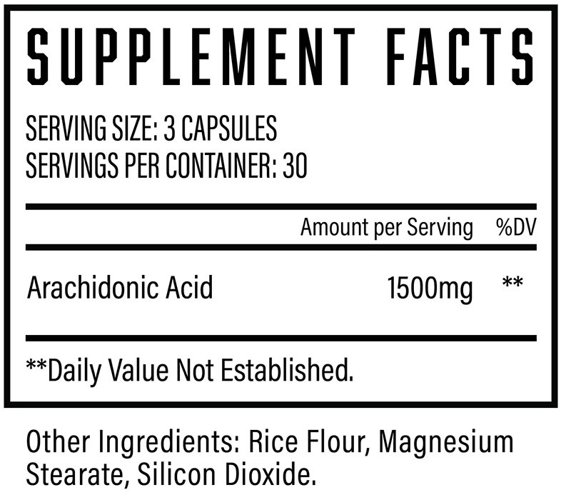 Huge Supplements Arachidone - Supplement Facts