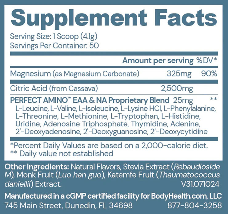 Body Calm by BodyHealth - Supplement Facts