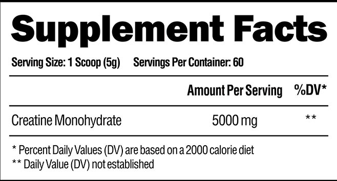 Creatine Monohydrate by Alpha Lion - Supplement Facts