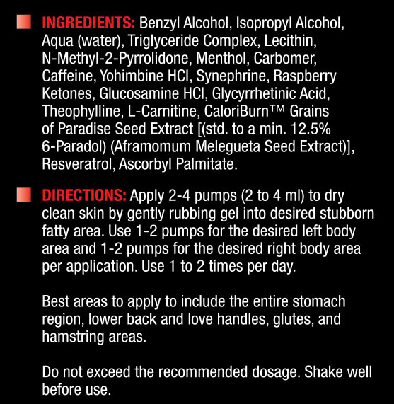 XPG Lipoderm Xtreme - Supplement Facts