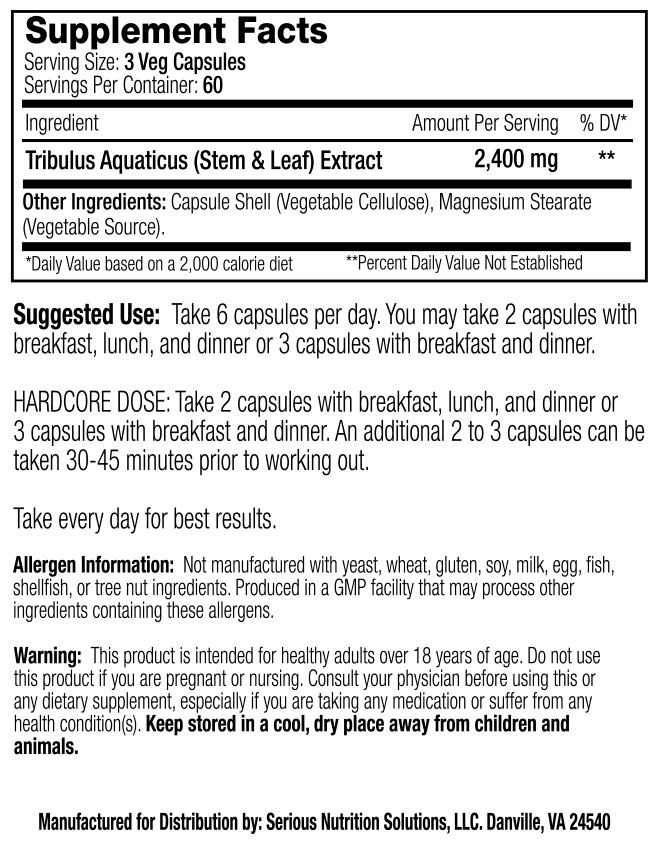 Prime XT by SNS - Supplement Facts