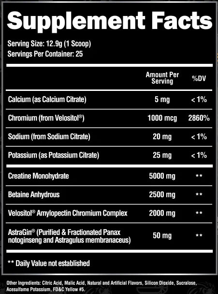 Alpha Lion SuperHuman Post - Supplement Facts