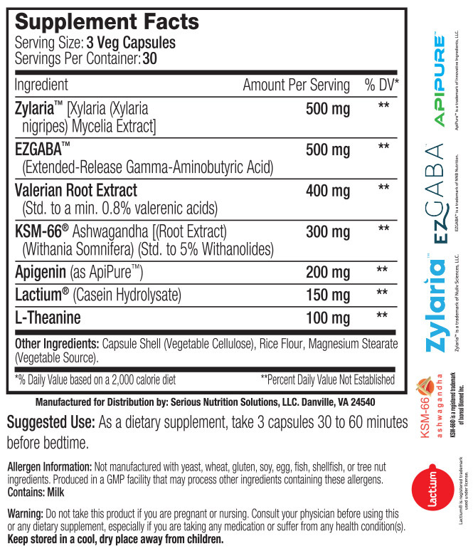 Sleep Support XT by SNS - Supplement Facts