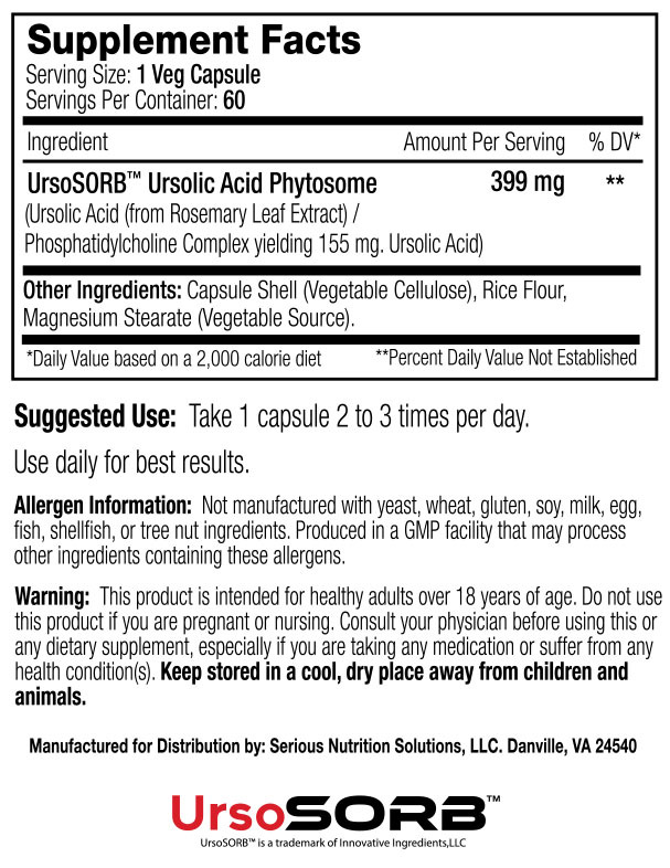 SNS Ursa-Bolic - Supplement Facts